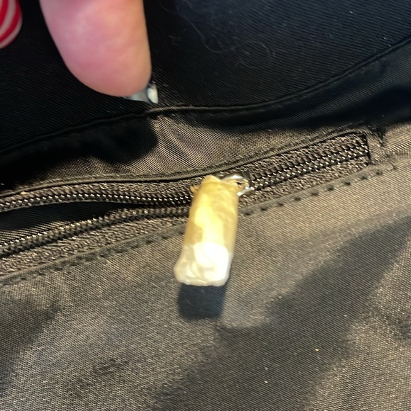 Talbots Large Quilted Black with Leather Tote Bag Shoulder w/ Coin Purse Key Fob - Picture 12 of 13